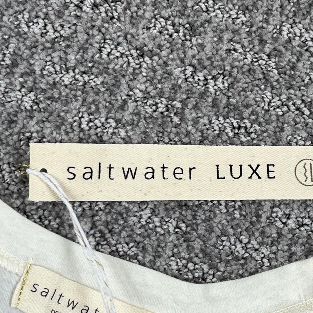 Saltwater Luxe Shirt Womens Large White Good As Gold Tank Top Graphic Beach - Picture 3 of 7
